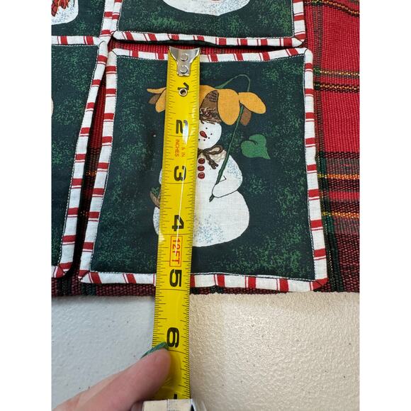 Coasters / Cotton / Snowman / Christmas / set / Vintage - Picture 3 of 3